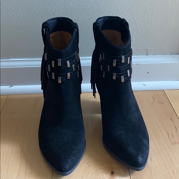 frye black suede booties